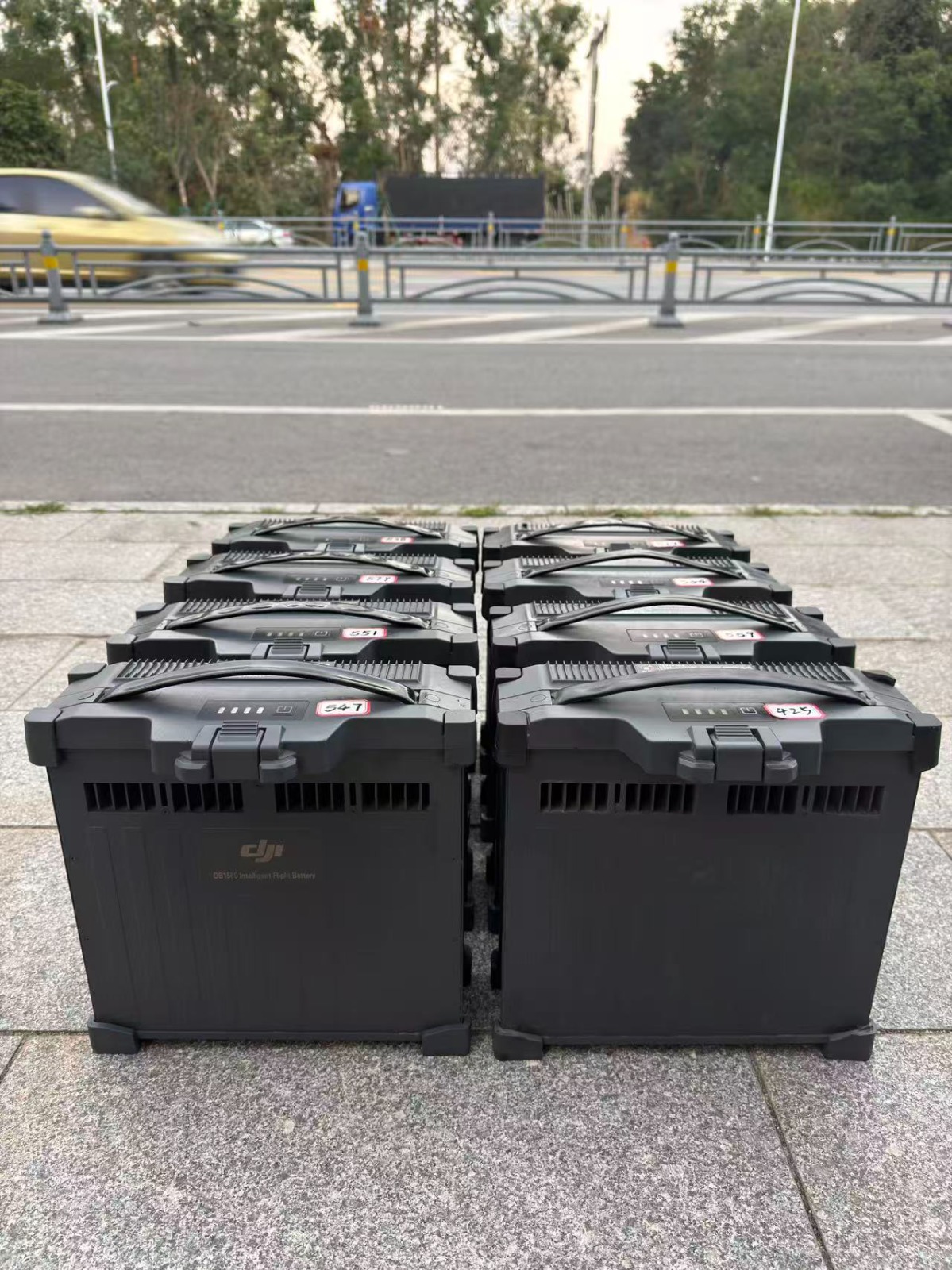 DB1560 flight batteries · staged for QC